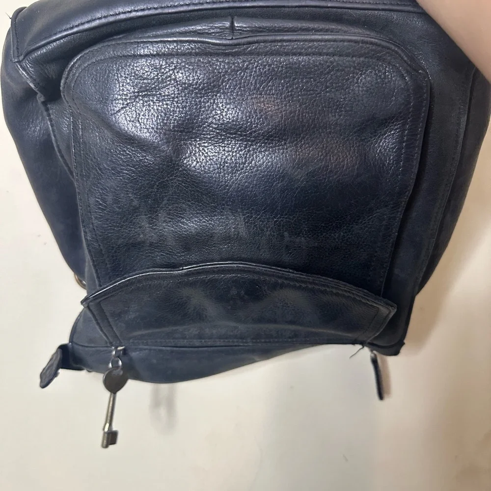 VTG  Fossil Purse 75082 Black Pebbled Leather Crossbody Shoulder Bag Authentic
